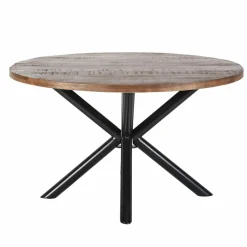 Ronde Eettafel Oscar mangohout met kruispoot Naturel 150cm - Loft24.nl
