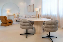 Ronde Eettafel Renaissance Ø130cm Travertin - Beige - Loft24.nl