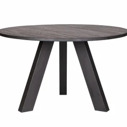 Ronde Eettafel Rhonda Eikenhout 130cm - Zwart - Loft24.nl