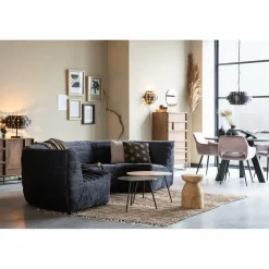 Ronde Eettafel Rhonda Eikenhout 130cm - Zwart - Loft24.nl