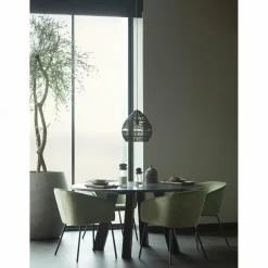 Ronde Eettafel Rhonda Eikenhout 150cm - Zwart - Loft24.nl