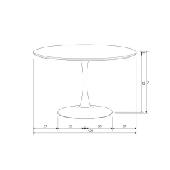 Ronde Eettafel Sammy 120cm, kleur Zwart - Loft24.nl