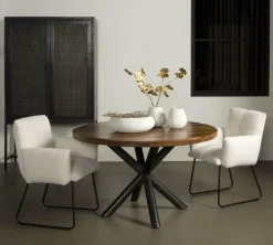 Ronde Eettafel Selva Mangohout - ø130cm Naturel - Loft24.nl