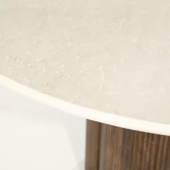 Ronde Eettafel Xanni Marmer en Mangohout 130cm - Loft24.nl