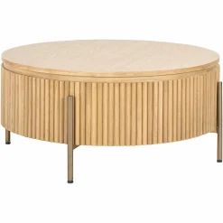 Ronde Salontafel Belfort Eiken Ø85 cm - Naturel - Loft24.nl