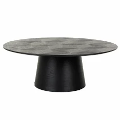 Ronde Salontafel Blax Ø110cm Eikenhout - Zwart - Loft24.nl