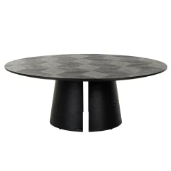 Ronde Salontafel Blax Ø110cm Eikenhout - Zwart - Loft24.nl