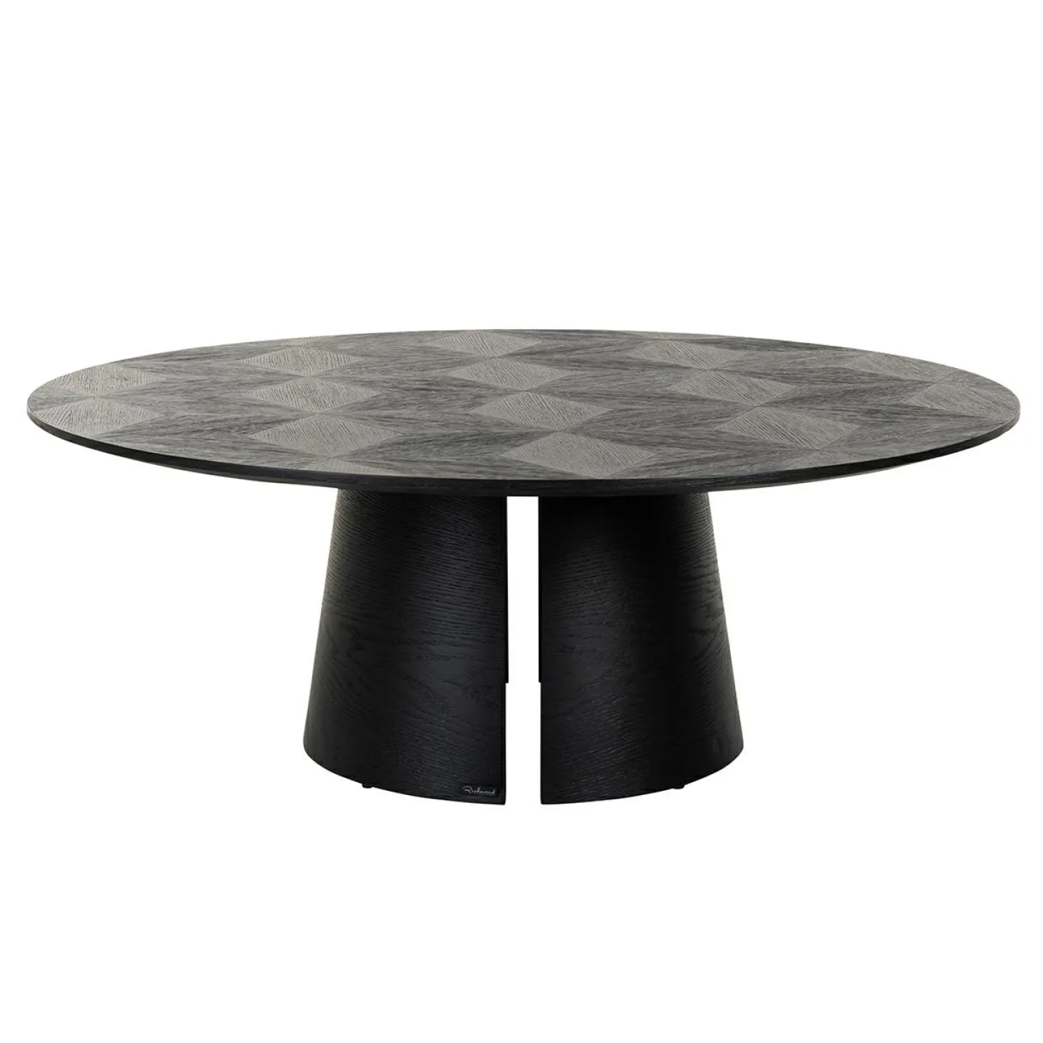 Ronde Salontafel Blax Ø110cm Eikenhout - Zwart - Loft24.nl