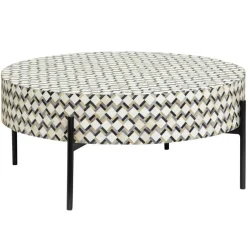 Ronde Salontafel Brendola Bone inlay 80 x 80 cm - Loft24.nl