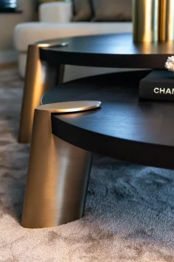 Ronde Salontafel Brody Set van 2 stuks - Zwart - Loft24.nl