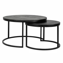 Ronde Salontafel Catana Set van 2 stuks - Zwart - Loft24.nl