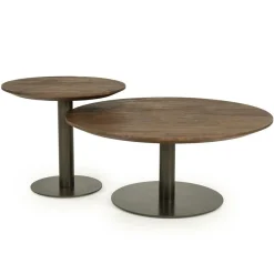 Ronde Salontafel Esila Mangohout 80cm - Loft24.nl