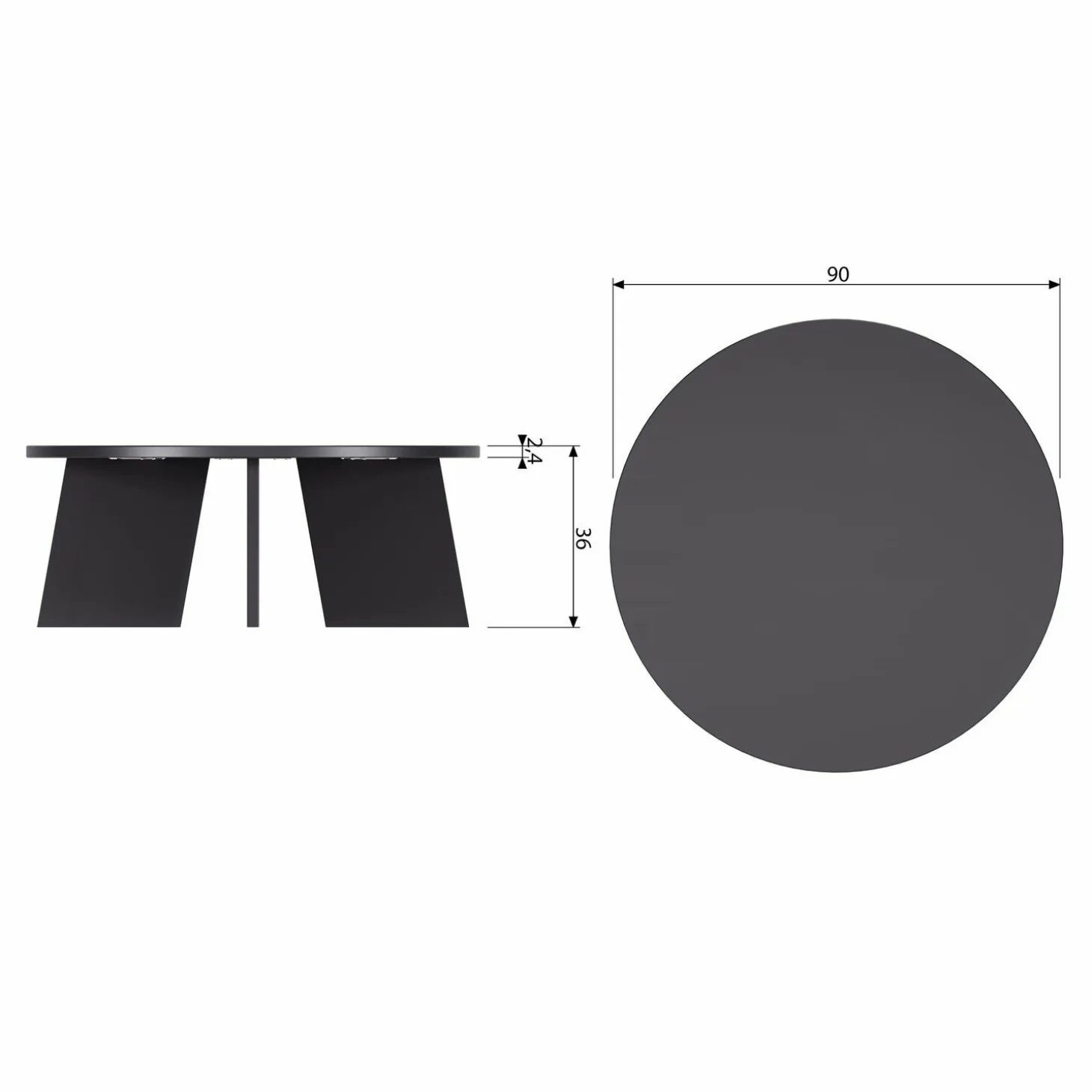 Ronde Salontafel Fries Eiken 90cm - Loft24.nl