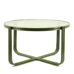 Ronde Salontafel Groovy Glas 63cm - Groen - Loft24.nl