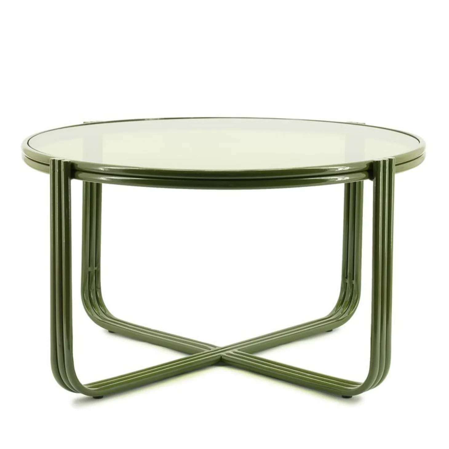 Ronde Salontafel Groovy Glas 63cm - Groen - Loft24.nl