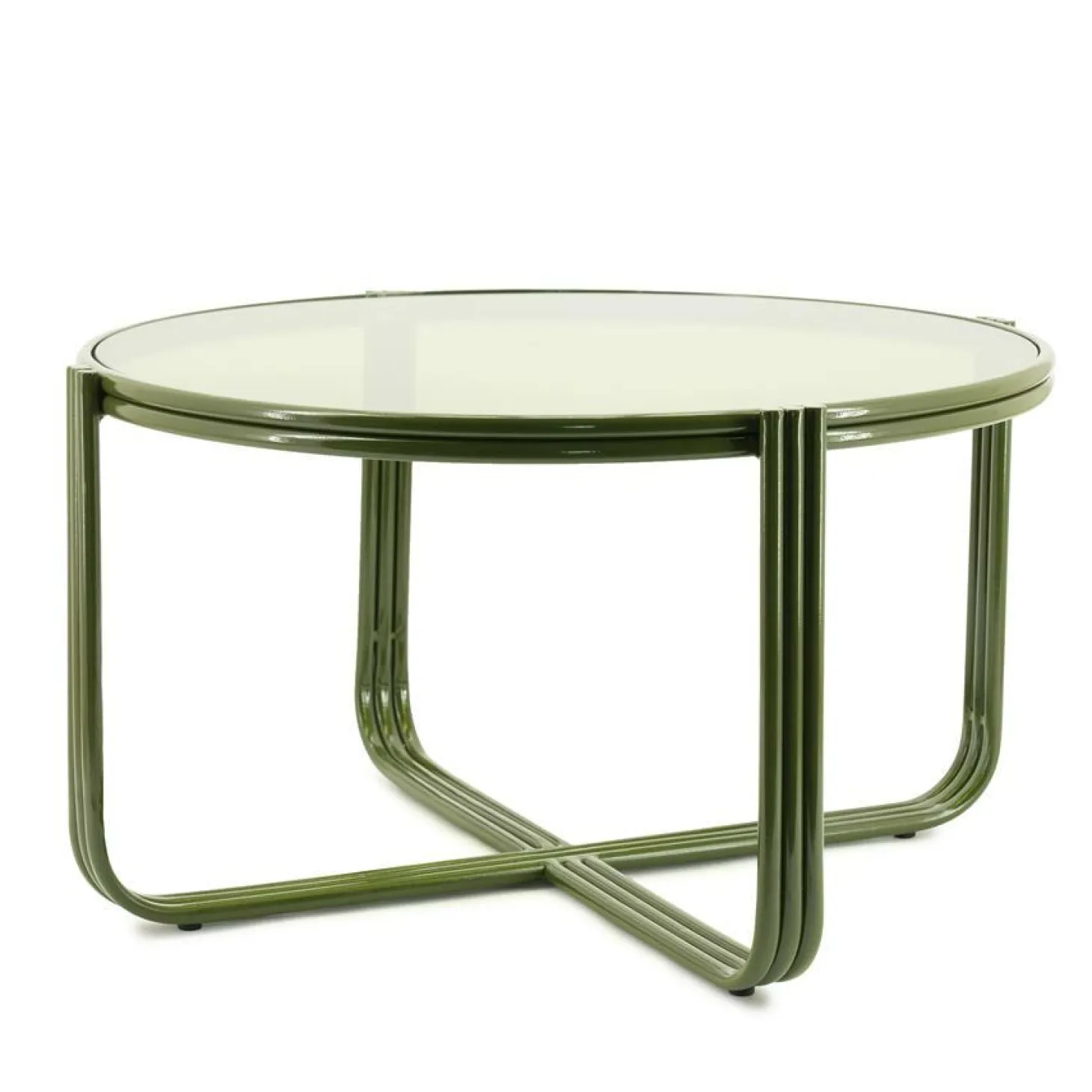 Ronde Salontafel Groovy Glas 63cm - Groen - Loft24.nl