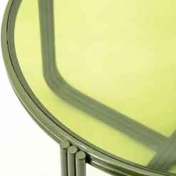 Ronde Salontafel Groovy Glas 63cm - Groen - Loft24.nl