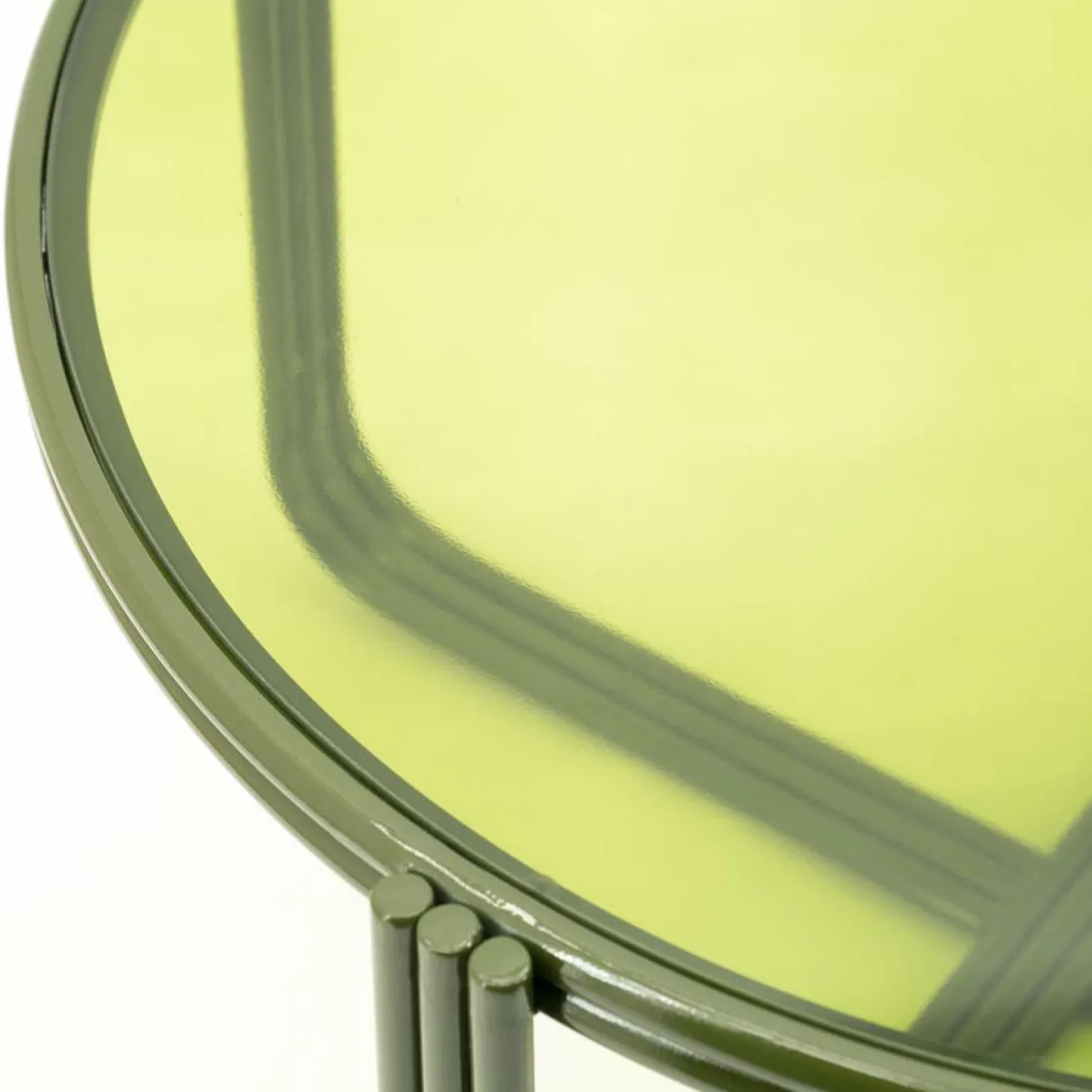 Ronde Salontafel Groovy Glas 63cm - Groen - Loft24.nl