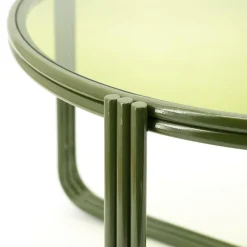 Ronde Salontafel Groovy Glas 63cm - Groen - Loft24.nl