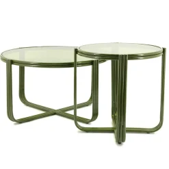 Ronde Salontafel Groovy Glas 63cm - Groen - Loft24.nl