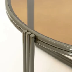 Ronde Salontafel Groovy Glas 63cm - Bruin - Loft24.nl