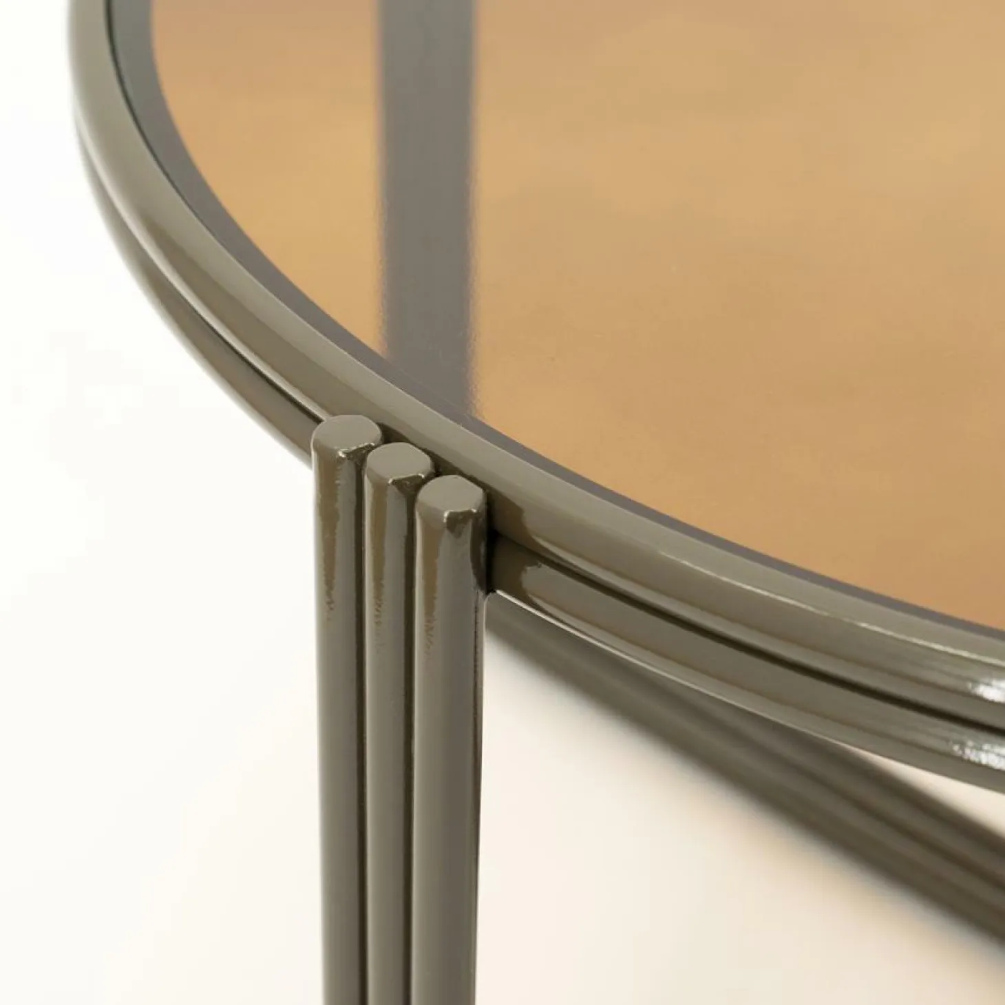 Ronde Salontafel Groovy Glas 63cm - Bruin - Loft24.nl