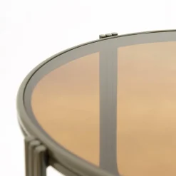 Ronde Salontafel Groovy Glas 63cm - Bruin - Loft24.nl