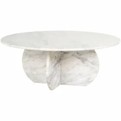 Ronde Salontafel Holmes Marmer Ø90 cm - Wit - Loft24.nl