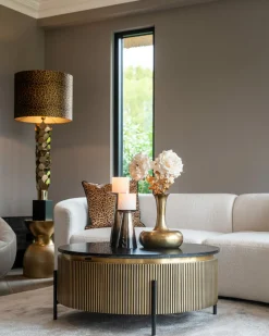 Ronde Salontafel Ironville Ø90 cm - Marmer - Loft24.nl