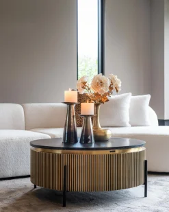 Ronde Salontafel Ironville Ø90 cm - Marmer - Loft24.nl