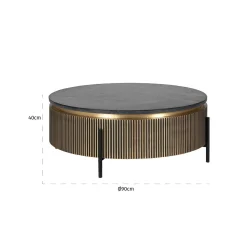Ronde Salontafel Ironville Ø90 cm - Marmer - Loft24.nl