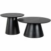 Ronde Salontafel Jazz Set van 2 stuks - Zwart - Loft24.nl