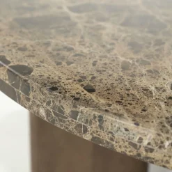 Ronde Salontafel Lando Marmer en mangohout - 80 cm - Loft24.nl