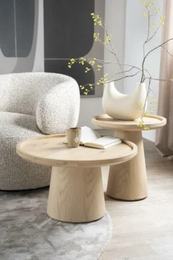 Ronde Salontafel Leia Eikenhout 66cm - Naturel - Loft24.nl