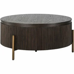 Ronde Salontafel Luxor Eiken Ø95 cm - Bruin - Loft24.nl