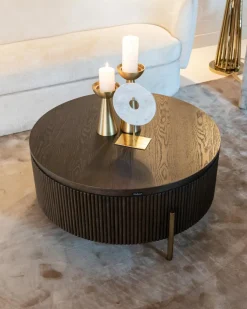 Ronde Salontafel Luxor Eiken Ø95 cm - Bruin - Loft24.nl