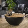 Ronde Salontafel Raft Zwart/Naturel Ø90cm - Loft24.nl