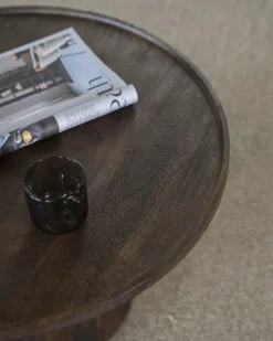 Ronde Salontafel Ron Mangohout 66 cm - Bruin - Loft24.nl