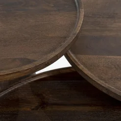 Ronde Salontafel Ron Mangohout 66 cm - Bruin - Loft24.nl