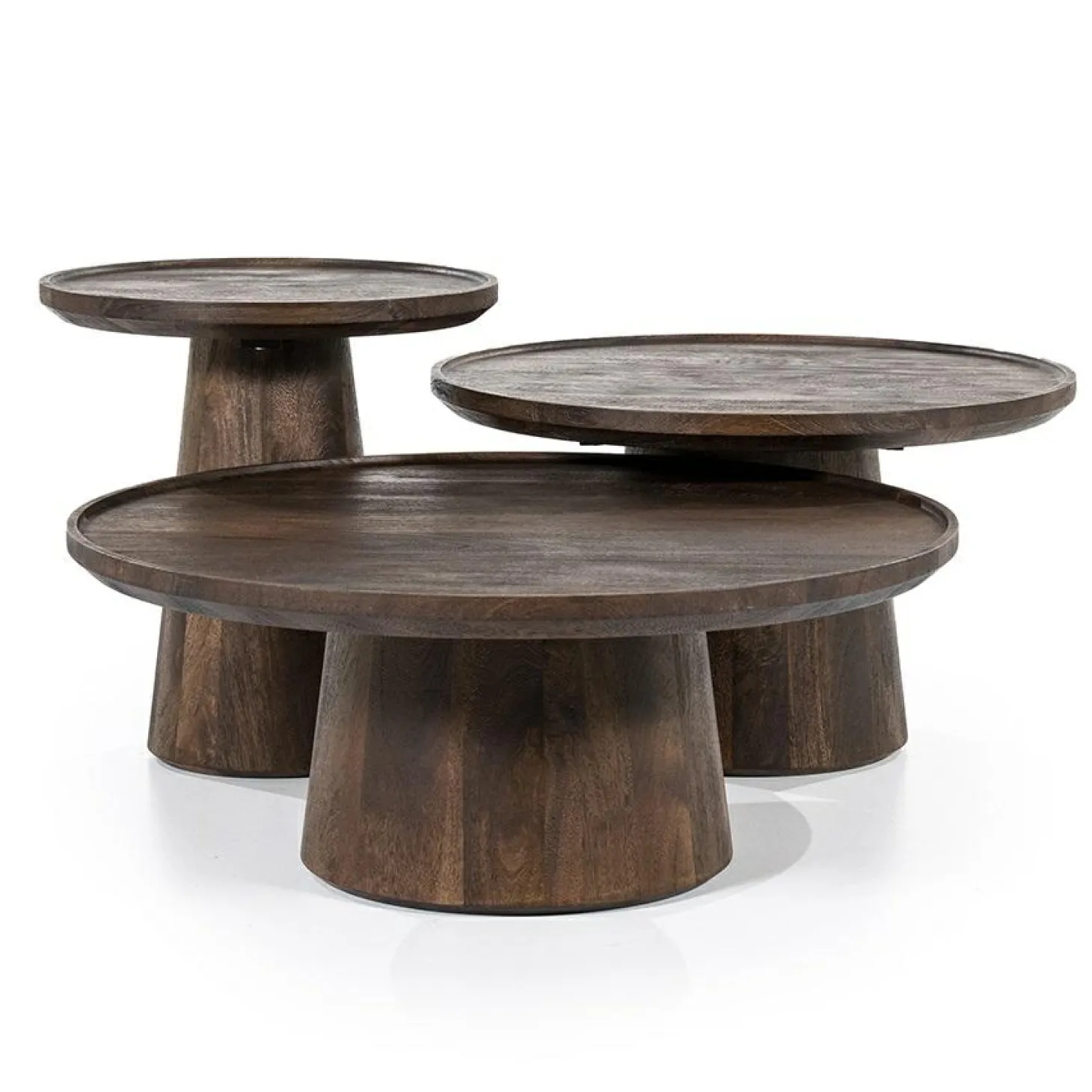 Ronde Salontafel Ron Mangohout 80 cm - Bruin - Loft24.nl