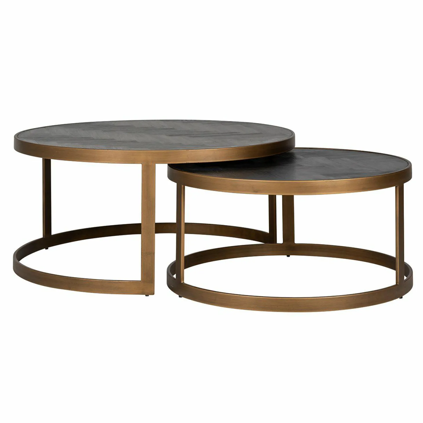 Salontafel Blackbone Eiken met metalen frame - set van 2 - Loft24.nl