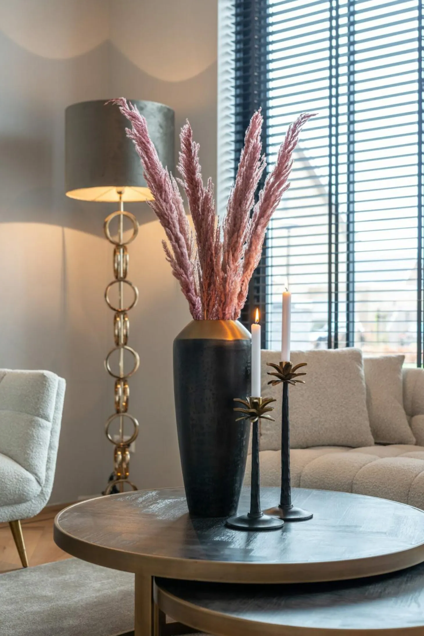 Salontafel Blackbone Eiken met metalen frame - set van 2 - Loft24.nl