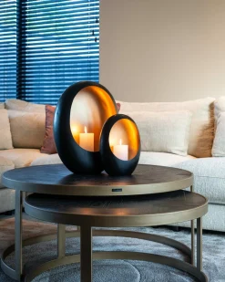 Salontafel Blackbone Eiken met metalen frame - set van 2 - Loft24.nl