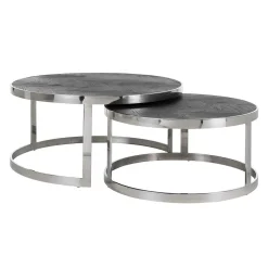 Salontafel Blackbone set van 2 - Zilver - Loft24.nl