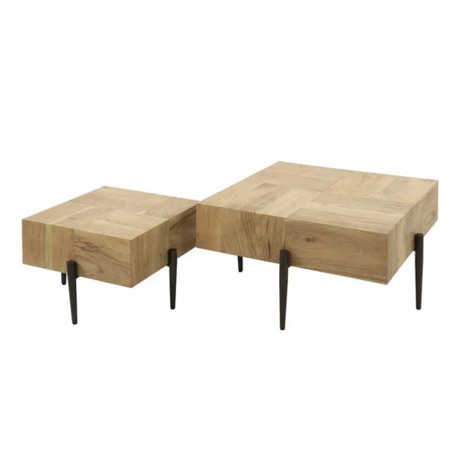 Salontafel Blocks Acaciahout Set van 2 stuks Showmodel - Loft24.nl