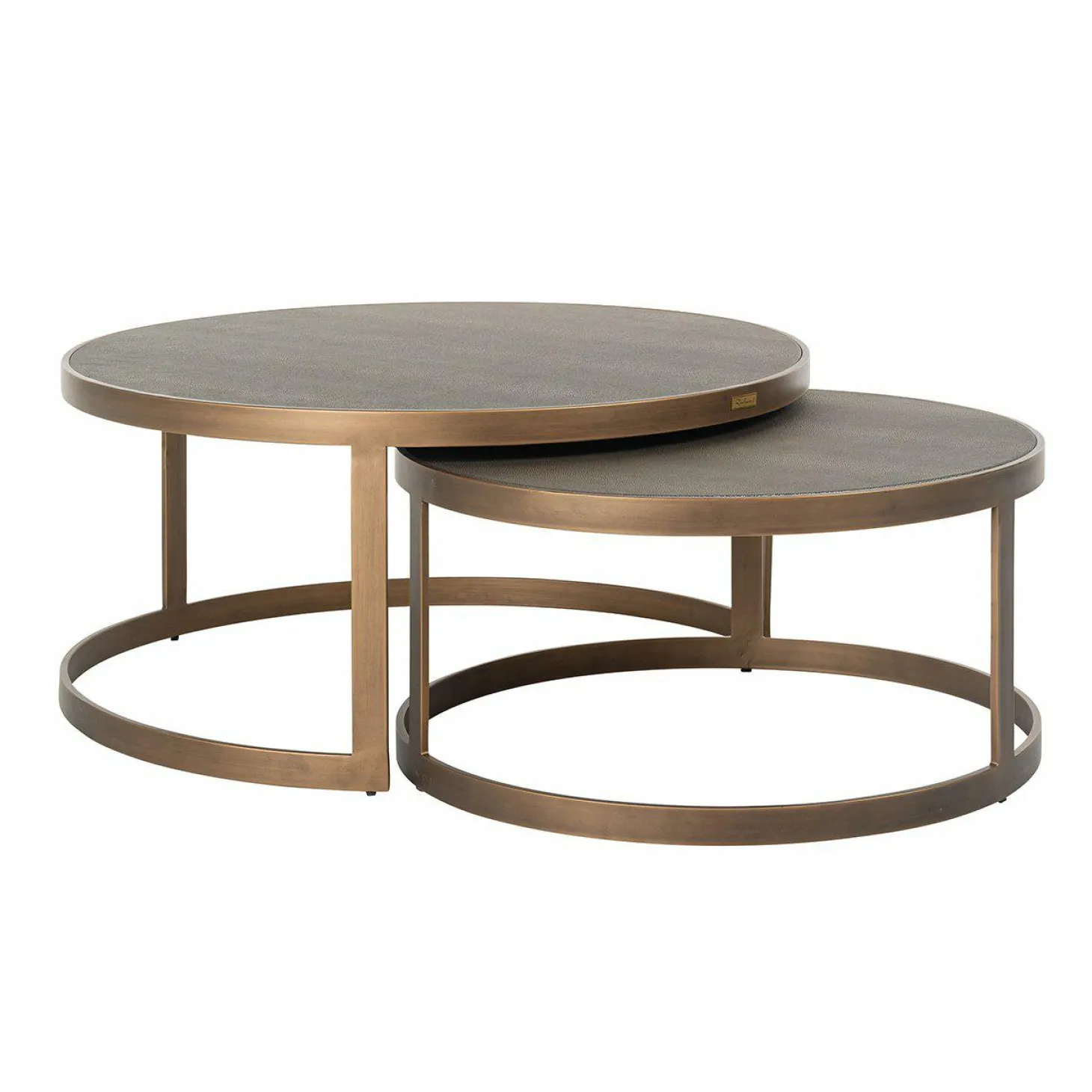 Salontafel Bloomingville Segrijn lederlook - Set van 2 stuks - Loft24.nl