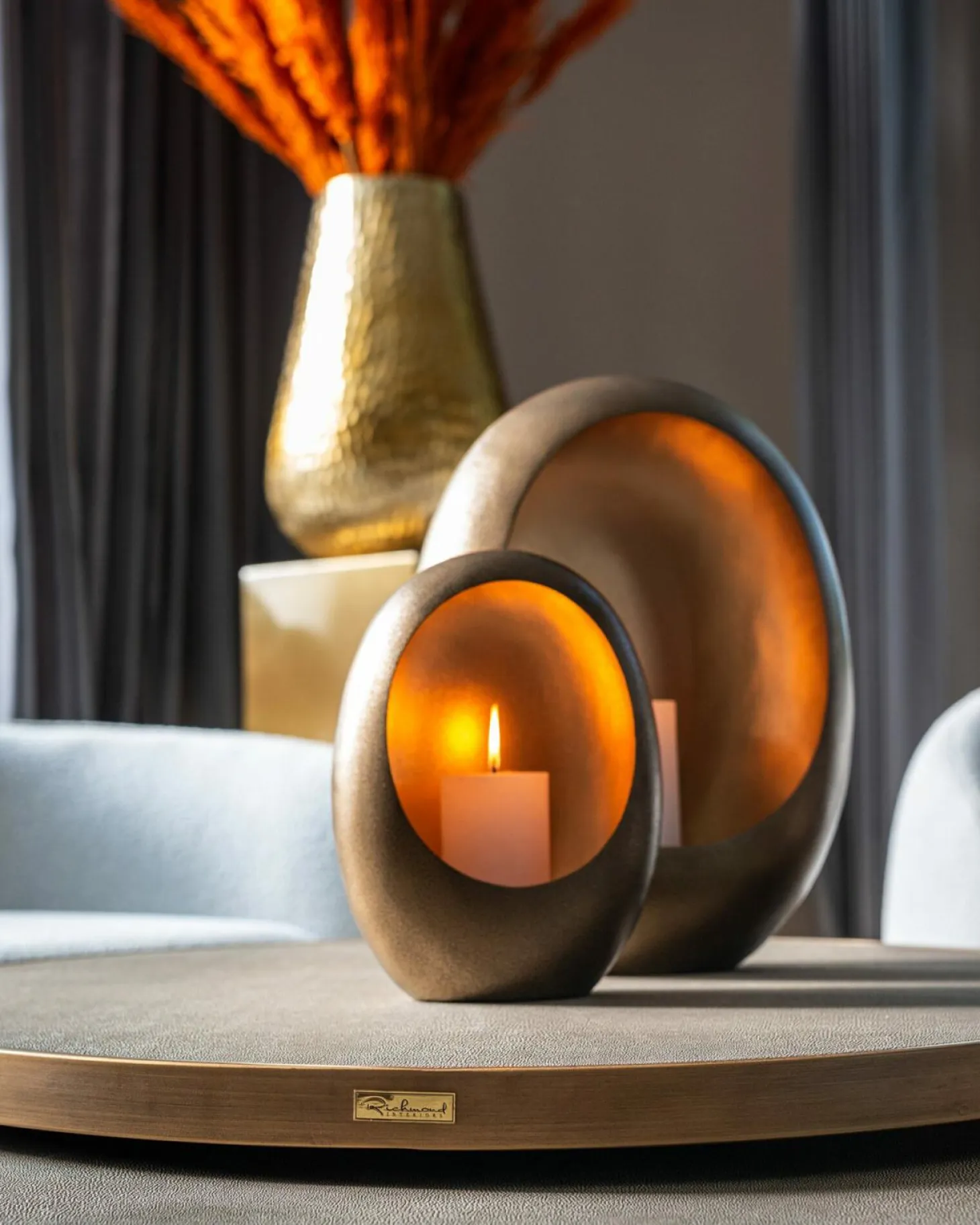 Salontafel Bloomingville Segrijn lederlook - Set van 2 stuks - Loft24.nl