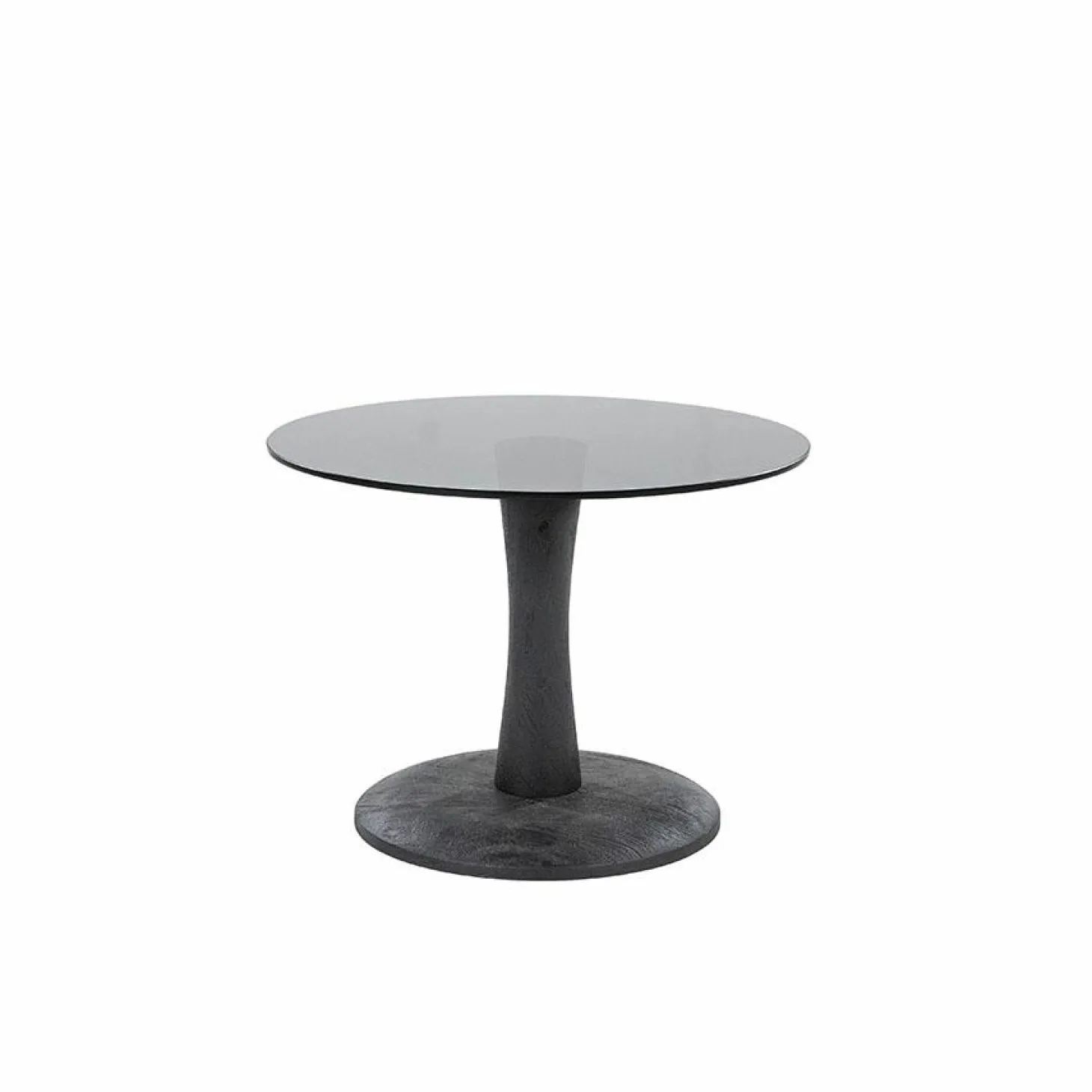 Salontafel Boogie Mangohout en glas 55 cm - Zwart - Loft24.nl