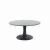 Salontafel Boogie Mangohout en glas 70 cm - Zwart - Loft24.nl