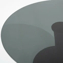 Salontafel Boogie Mangohout en glas 70 cm - Zwart - Loft24.nl